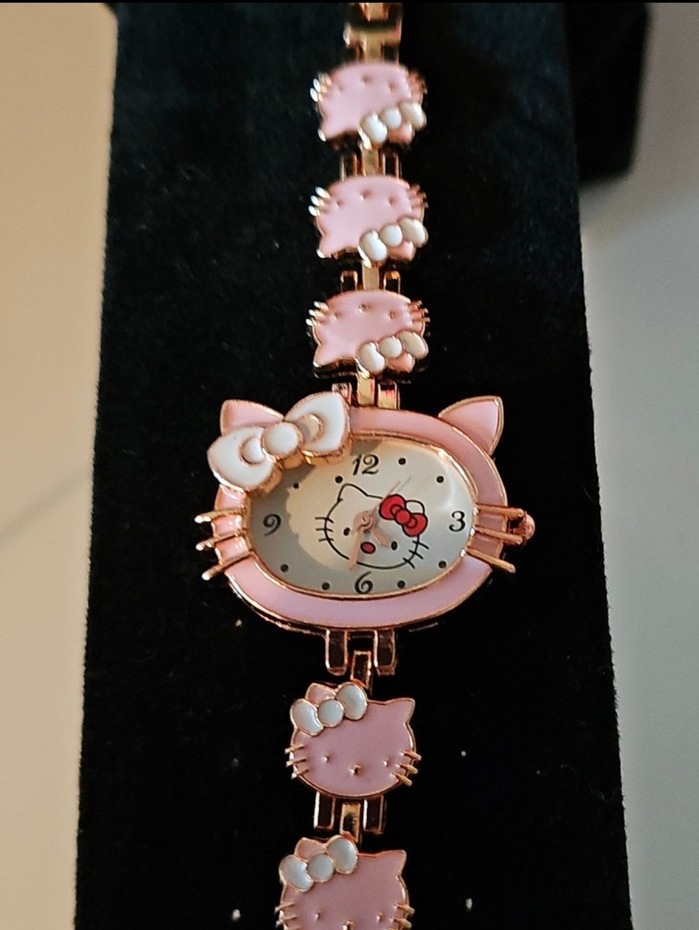 Pink Kitty Face Bracelet Watch